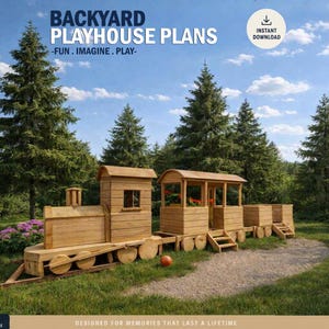 Train Playhouse Build Plans for Kids, Wooden Train Playhouse Plan , Do It Yourself with Digital downloads