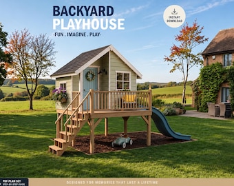 Playhouse Build Plans for Kids, garden playhouse, Do It Yourself with Digital downloads