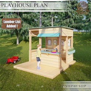 Montessori Playhouse Plans for Kids, Mini Kitchen Playhouse Plan Step by Step, Do it Yourself with the  Digital Downloading Files