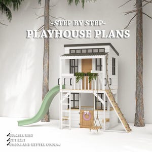 Playhouse Plans | Playground with swing and slide | Digital Download | Do It Yourself with Instant downloads - PDF
