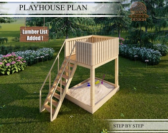 Playhouse Build Plans for Kids, Treehouse With Sandbox, Do It