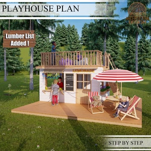 Playhouse Plans for Kids,  Garden Lemonade store Plan Step by Step, Do it Yourself with the  Digital Downloading Files