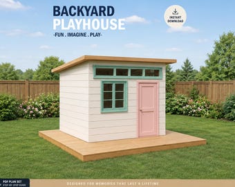 Playhouse Plans for Kids, Cottage Playhouse Plan Step by Step, Do it Yourself with the Digital Downloading Files
