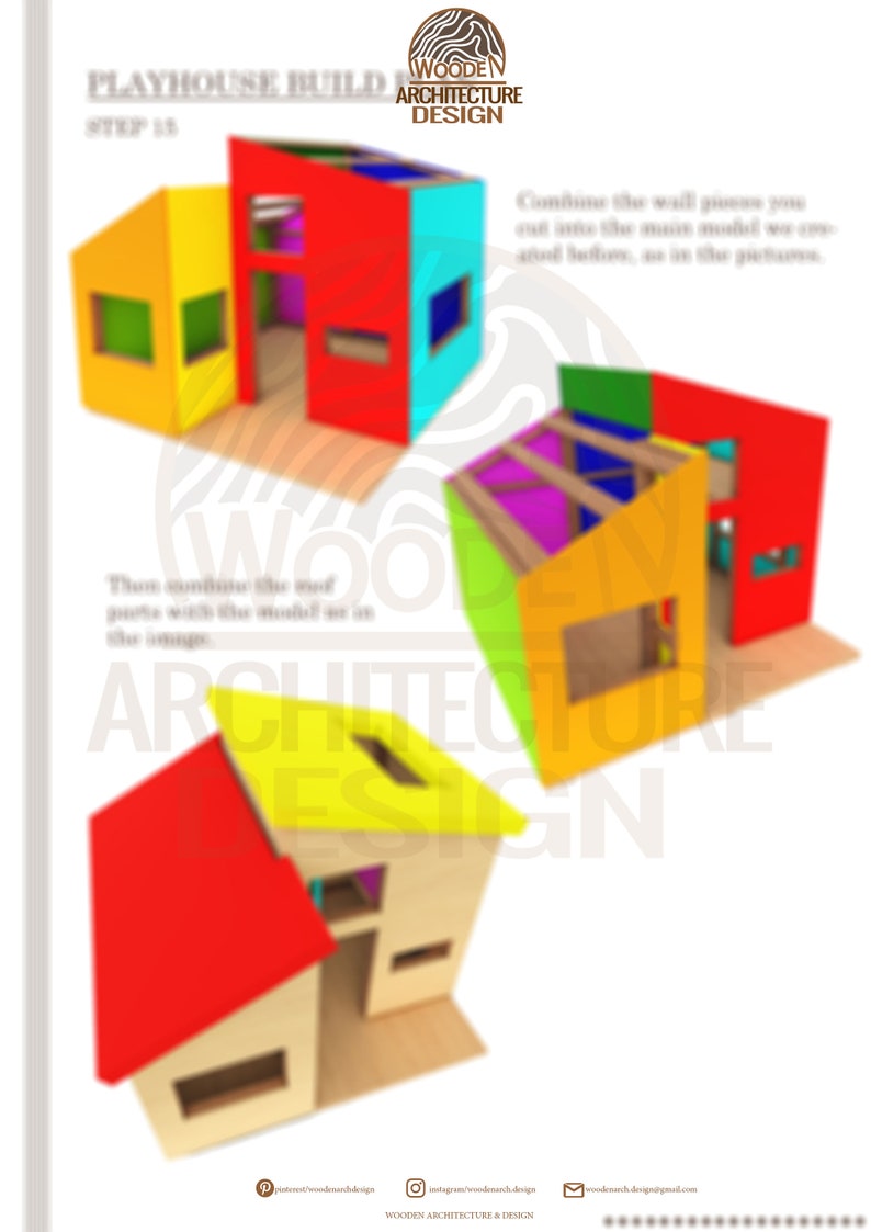 Vintage Playhouse Build Plans for Kids, Modern Cottage Playhouse Plan , Do It Yourself with Digital downloads image 5