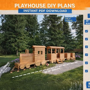 Train Playhouse Build Plans for Kids: DIY Wooden Playhouse (Digital Download)