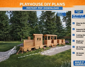Train Playhouse Build Plans for Kids: DIY Wooden Playhouse (Digital Download)