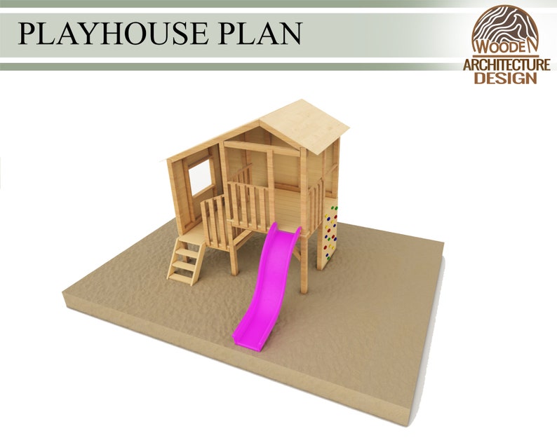Playhouse Plans for Kids Two Story Playhouse Plan Step by Etsy