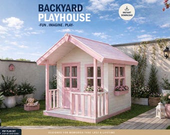 Playhouse Plans for Kids, Cottage Playhouse Plan Step by Step, Do it Yourself with the Digital Downloading Files