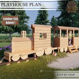 Train Playhouse Build Plans for Kids, Wooden Train  Playhouse Plan , Do It Yourself with Digital downloads