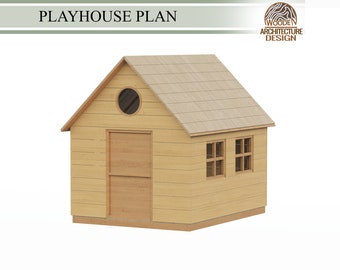 Playhouse Plans for Kids, Wooden Red Barn House Plan Step by Step