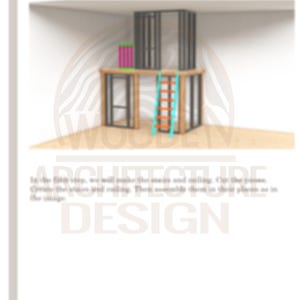 Indoor Wooden Playhouse Plan with Slide | Climbing Wall & Swing | DIY Loft Design for Kids | Step-by-Step PDF Building Instructions image 5