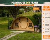 Hobbit Style Playhouse Plan | DIY Backyard Wooden Kids Treehouse – Step by Step Building Plans