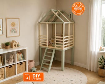 Playhouse Build Plans for Kids,  Indoor Playhouse Project, Do It Yourself with Digital downloads