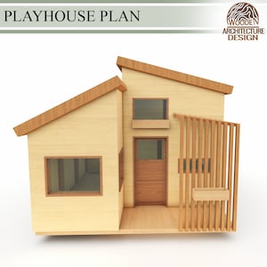 Vintage Playhouse Build Plans for Kids, Modern Cottage Playhouse Plan , Do It Yourself with Digital downloads image 4