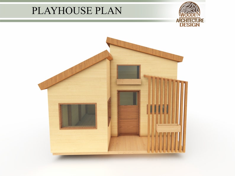 Vintage Playhouse Build Plans for Kids, Modern Cottage Playhouse Plan , Do It Yourself with Digital downloads image 4