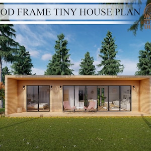 Tiny House Plans, 1 Bedroom 1 Bathroom House Plan,685sq.ft(19'-8''x 39'-4''), 64.0 sq.mt(6.0m x 12.0m),Digital Downloading Files