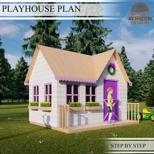 Playhouse Build Plans for Kids, Cottage Playhouse  , Do It Yourself with Digital downloads