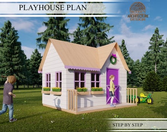 Playhouse Build Plans for Kids, Cottage Playhouse  , Do It Yourself with Digital downloads