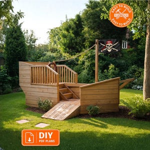 Pirate Ship Playhouse Build Plans for Kids (Digital Download)