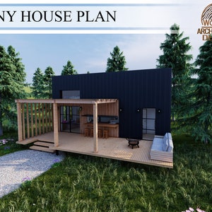 2 Bedroom Tiny House Plan: Architectural Drawings (Digital Download)