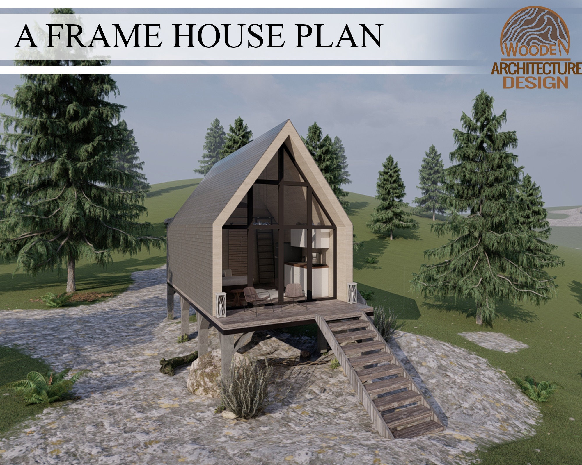 Modern Frame Cabin Plans Before & After: A Frame Cabin Interior