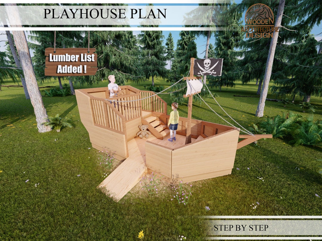 Wooden pirate ship cheap playhouse for sale