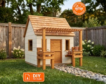 Playhouse Build Plans for Kids | Cottage Playhouse | Do It Yourself with Digital downloads