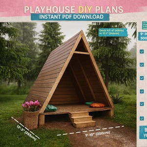 A-Frame Playhouse DIY Plans | Modern Wooden Kids Treehouse PDF | Instant Download | Step by Step