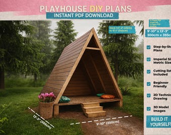 A-Frame Playhouse DIY Plans | Modern Wooden Kids Treehouse PDF | Instant Download | Step by Step