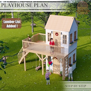 Playhouse Build Plans for Kids, Garden playhouse, Do It Yourself with Digital downloads