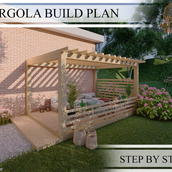 Pergola Plan, Wooden Pavilion Build Tutorial, Backyard Patio, Do It Yourself with the  Digital Downloading Files