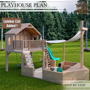Playhouse Build Plans for Kids, Ship Playhouse Plan with open deck , Do It Yourself with Digital downloads