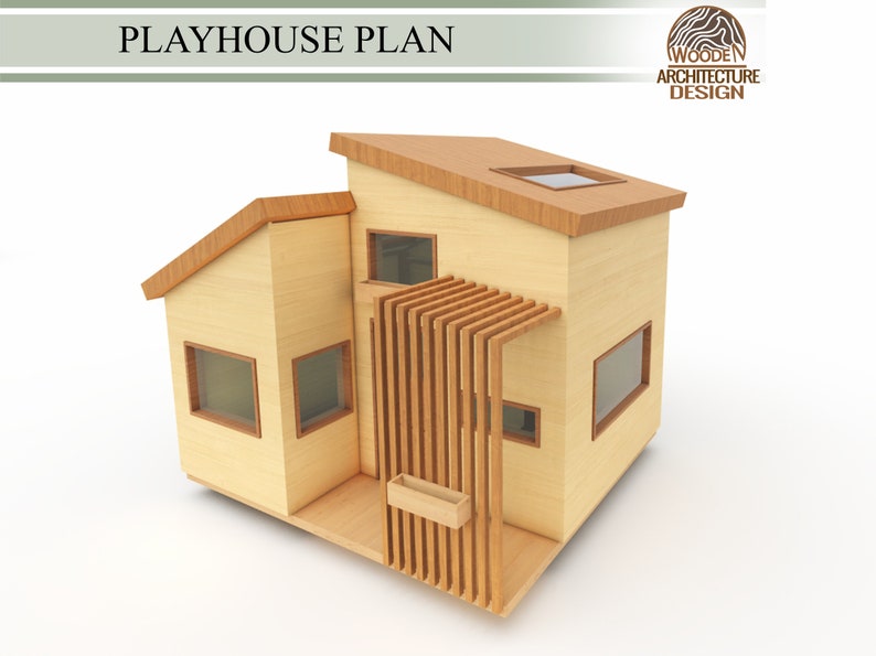 Vintage Playhouse Build Plans for Kids, Modern Cottage Playhouse Plan , Do It Yourself with Digital downloads image 2