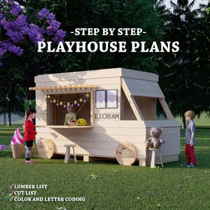 Ice Cream Playhouse Plans | Playground with pergola | Digital Download | Do It Yourself with Instant downloads - PDF
