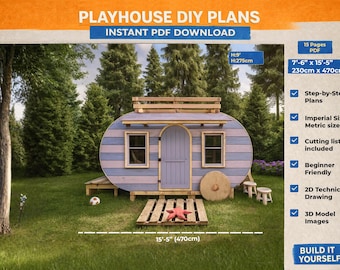 Plans de maisonnette pour camping-car | Plans d'aire de jeux | Téléchargement numérique | Faites-le vous-même avec des téléchargements instantanés - PDF