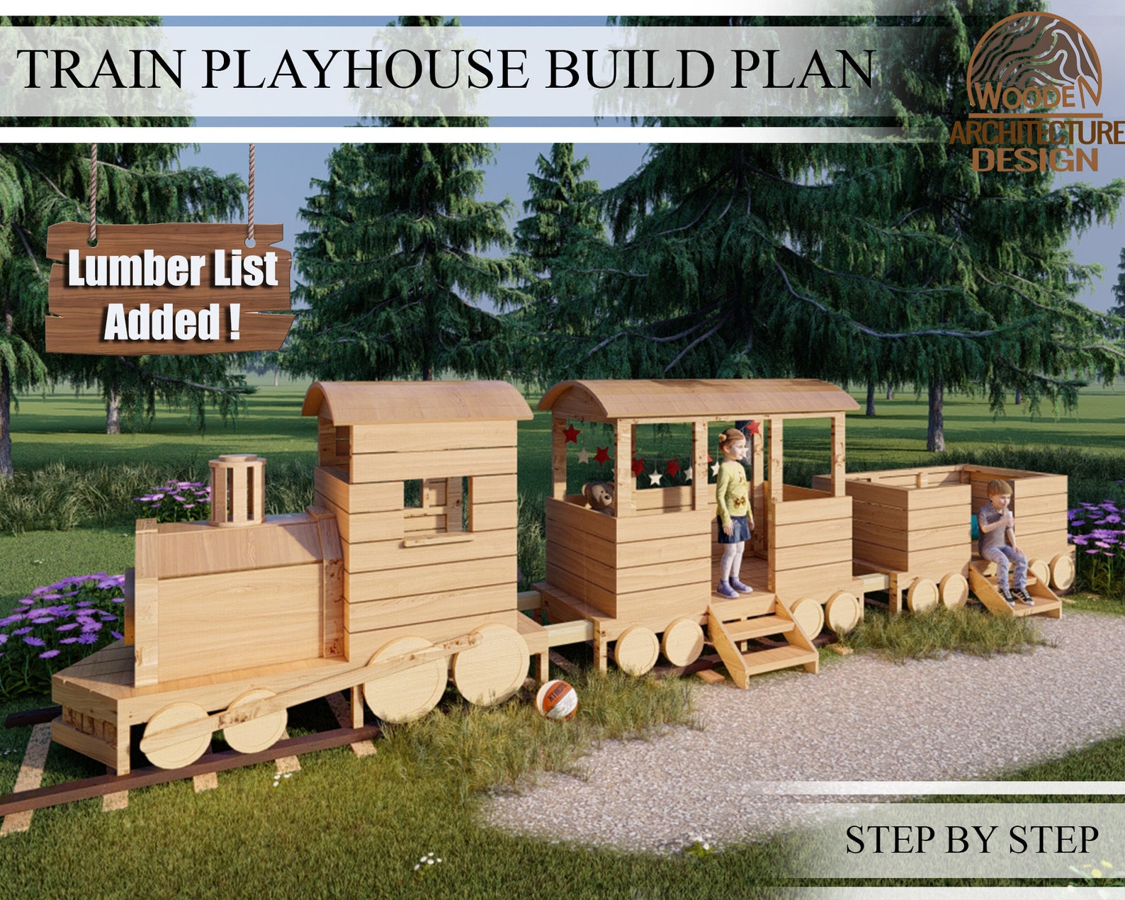 Train Playhouse Build Plans for Kids Wooden Train Playhouse Etsy