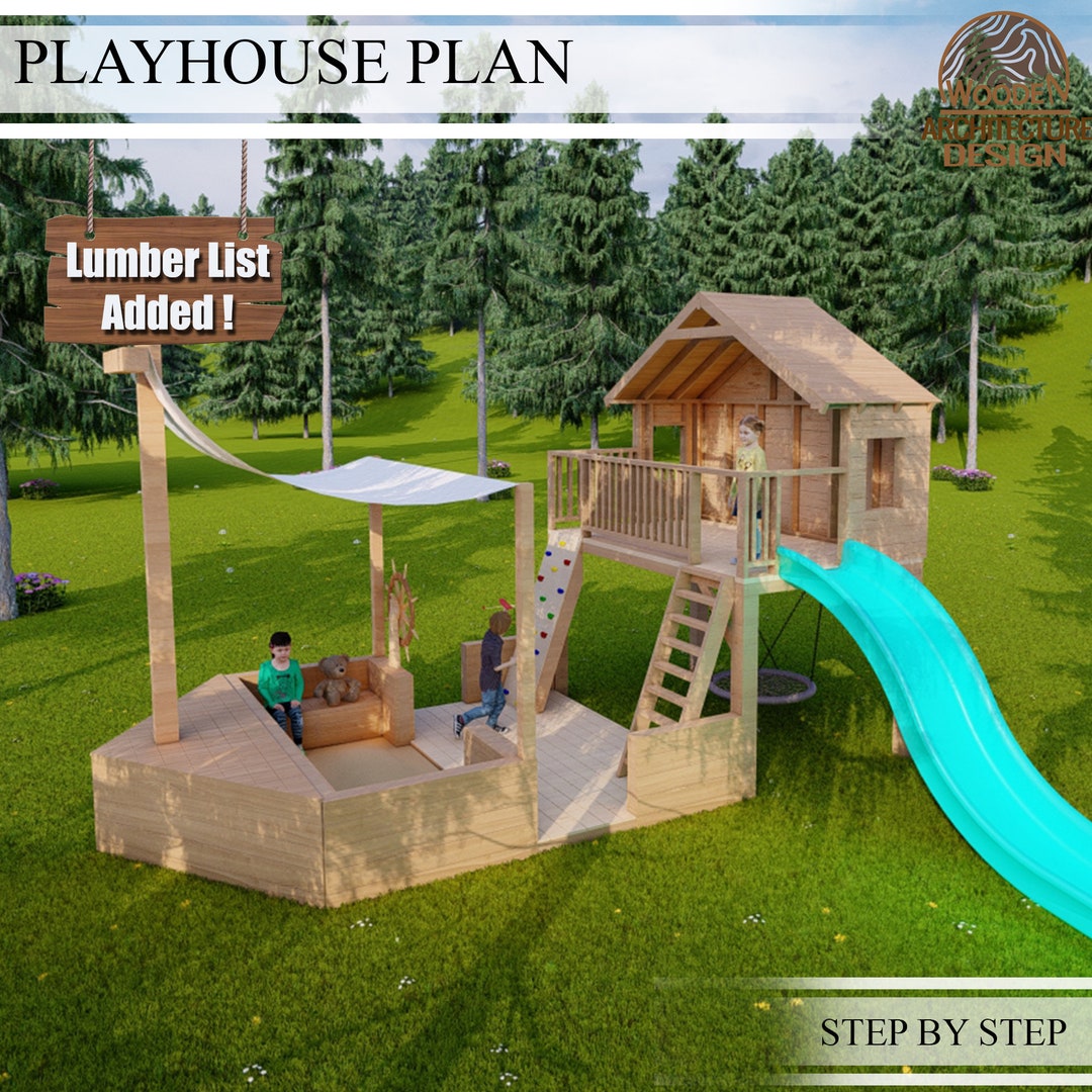 Playhouse Build Plans for Kids, Ship Playhouse Plan With Open Deck , Do
