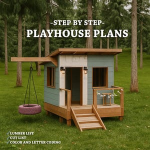 Playhouse Plans | Playground with slide | Digital Download | Do It Yourself with Instant downloads - PDF