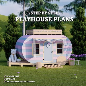 Camper Playhouse Plans | Playground plans | Digital Download | Do It Yourself with Instant downloads - PDF