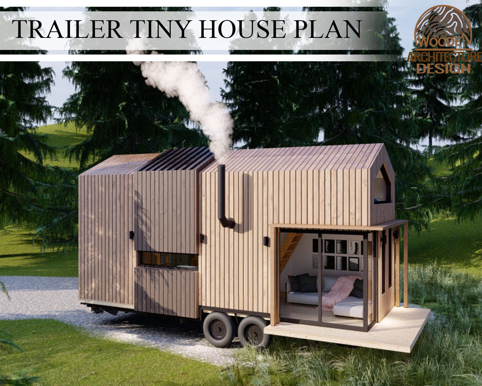 24 Trailer Tiny House Plan 2 Bedroom 1 Bathroom 262 6 Etsy 24 Trailer Tiny House Plan 2 Bedroom 1 Bathroom 262 6 Etsy