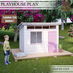 Playhouse Plans for Kids,  Wooden Garden house Plan Step by Step, Do it Yourself with the  Digital Downloading Files