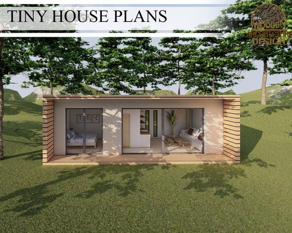Tiny House Plan1 Bedroom 1 Bathroom Modern Backyard Cabin Tiny House Plan1 Bedroom 1 Bathroom, Backyard Tiny House Plans