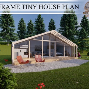 A-Frame Tiny House Plan: 1 Bed, 1 Bath (Digital Download)