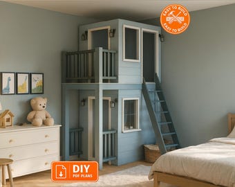 DIY Indoor Playhouse Plan | Loft Design Guide with Cut & Lumber List | Step-by-Step Build Instructions