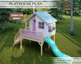 Spielhaus Baupläne für Kinder, Gartenspielhaus, Do It Yourself mit digitalen Downloads