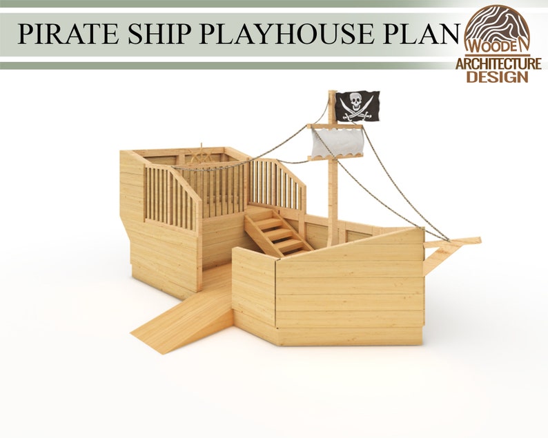 Pirate Ship Playhouse Build Plans for Kids Boat Playhouse Etsy