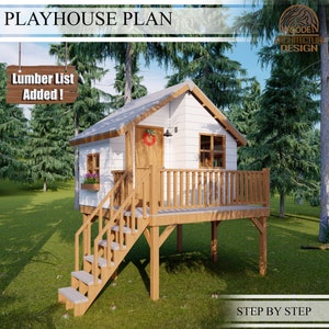 Playhouse Build Plans for Kids, garden playhouse, Do It Yourself with Digital downloads