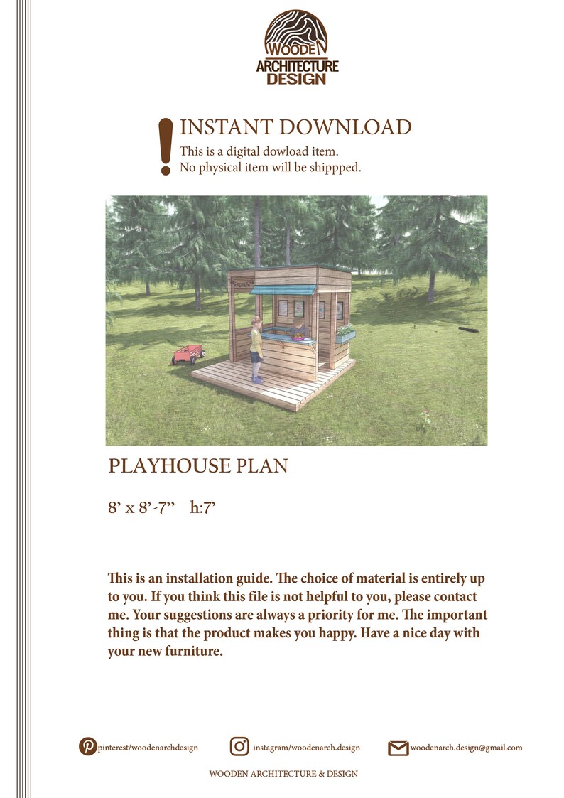 Montessori Playhouse Plans for Kids Mini Kitchen Playhouse Etsy