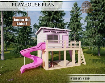 Playhouse Plans for Kids,  Wooden Garden house Plan Step by Step, Do it Yourself with the  Digital Downloading Files