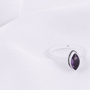 Marquise Amethyst 925 Sterling Silver Ladies Gemstone Jewellery Ring Gift Boxed For Her Jewelry